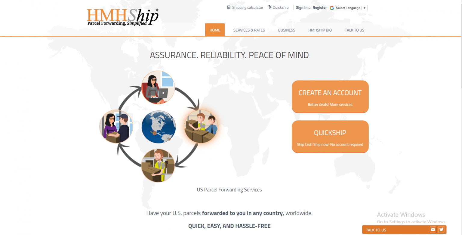 parcel forwarding website