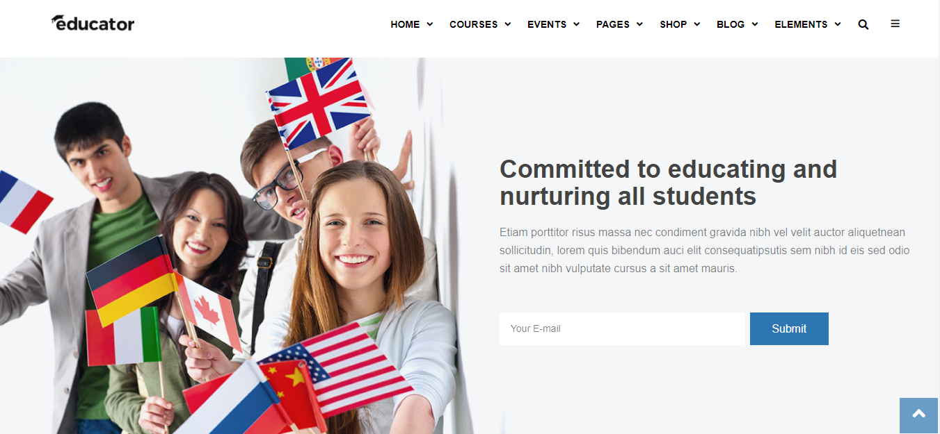 Educator website template design