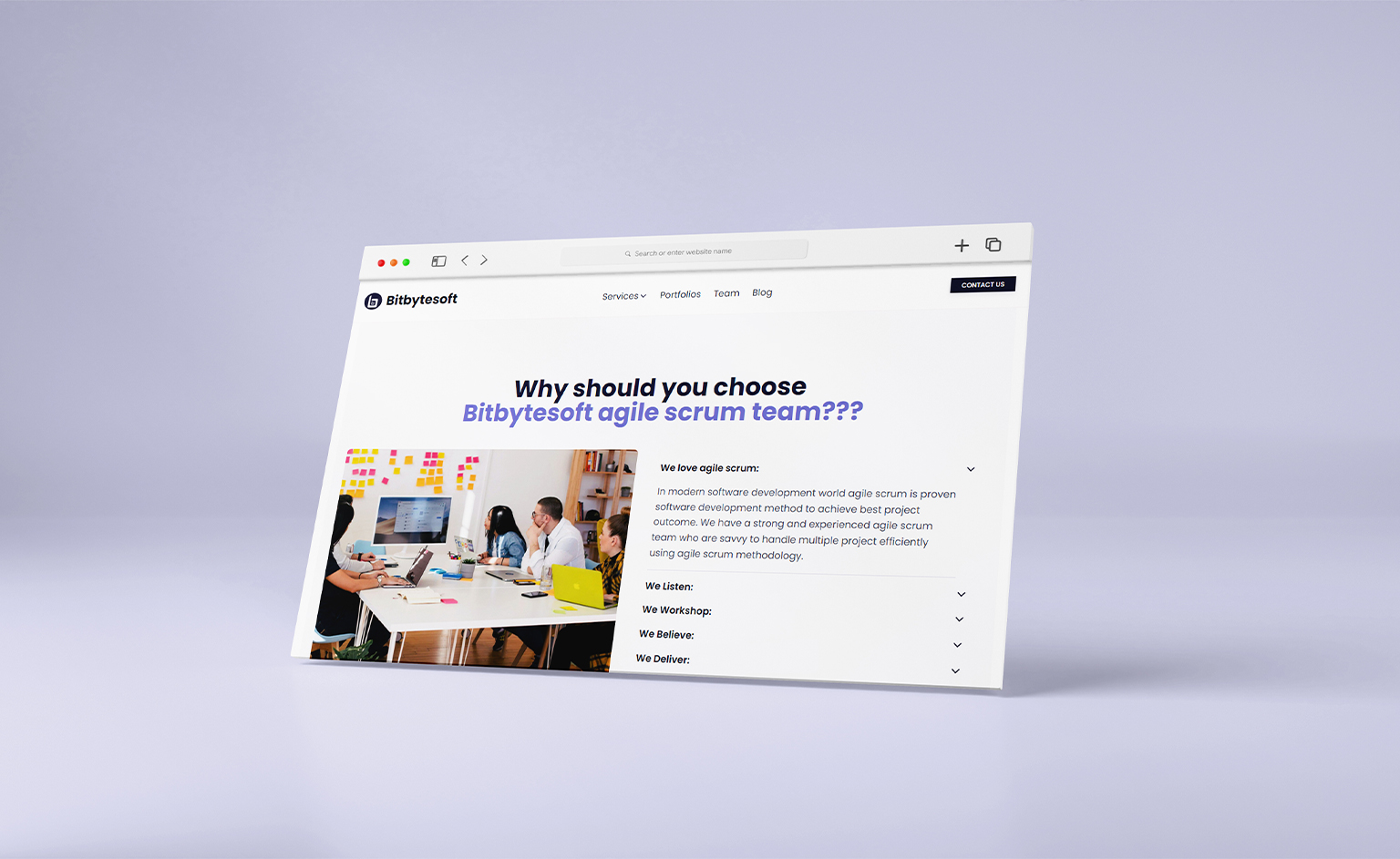website mockup